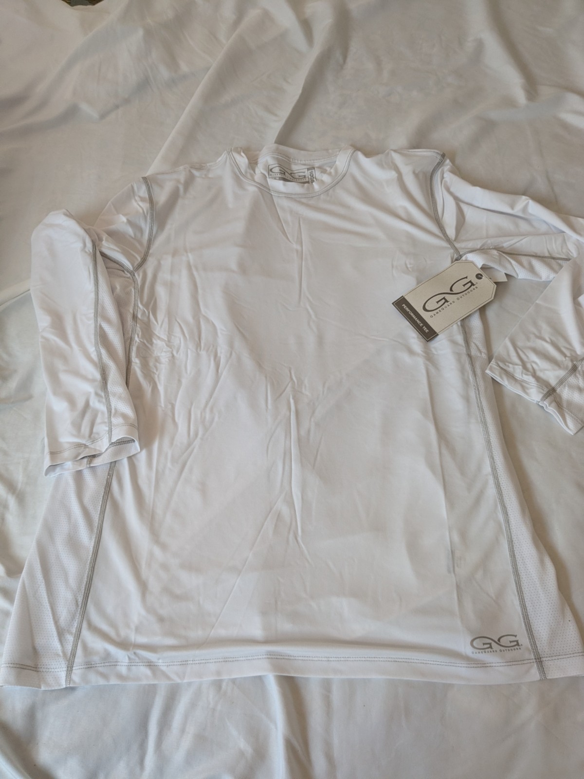 Gameguard Outdoors White Long Sleeve Vented Performance T-Shirt Size Large