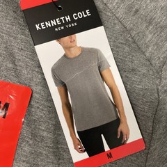 KENNETH COLE Men’s Organic Cotton Blend Crewneck T-Shirt MEDIUM GRAY Stretch