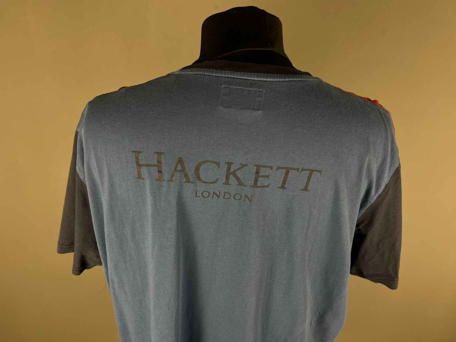 Hackett London T Shirt Men 3XL Heritage Multi Tee Colorblock Crest Red Blue gallery