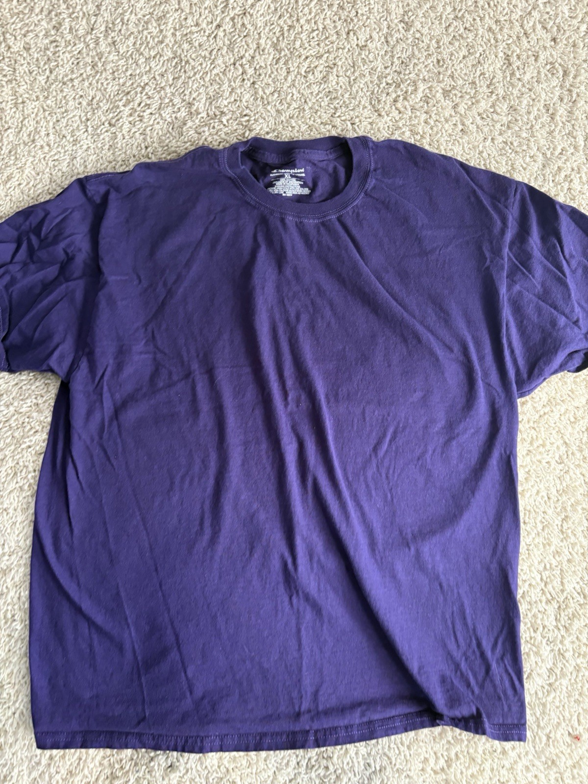 Champion shirt adult extra large 1XL purple short sleeve crewneck casual mens a2 gallery