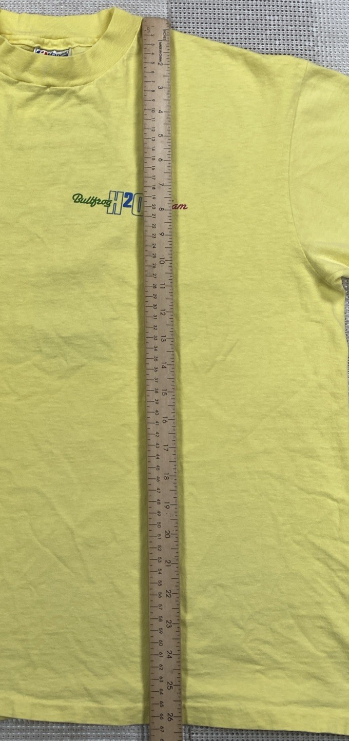 Vintage Bullfrog H20 Ski Team T-Shirt Yellow Singe Stitcher Size XL (Stains) gallery