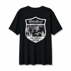 Eddie Bauer TL Tall Large Black Graphic T-Shirt NWOT Mountain Logo Tee