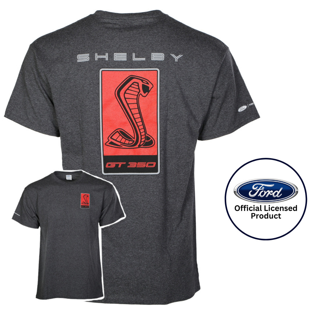 Ford Mustang GT350 Shelby Cobra Logo Cotton T-Shirt Gray Official Licensed gallery