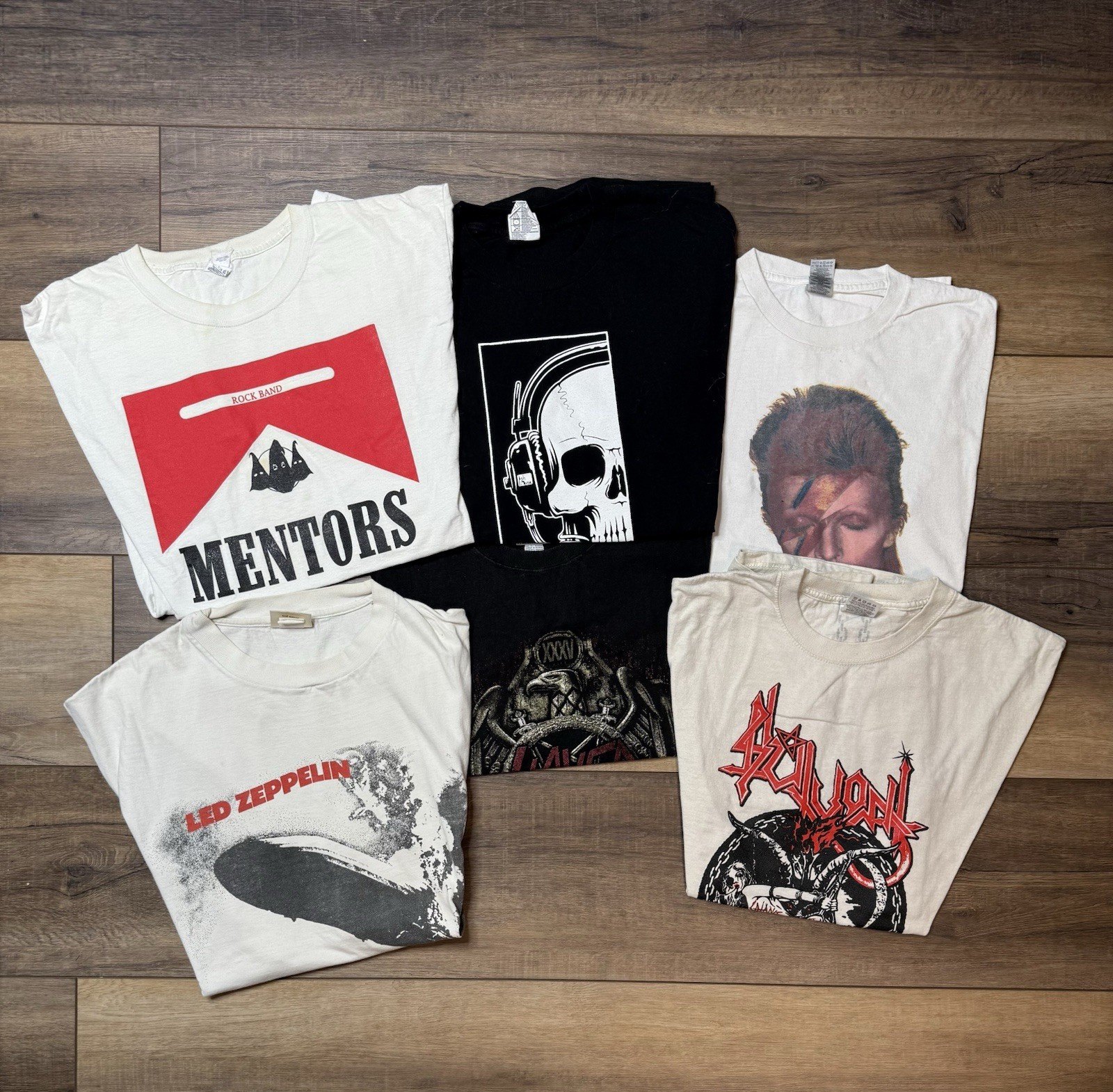 Lot Of 6 Different Graphic Band Tee Shirt All Sizes Below In Description