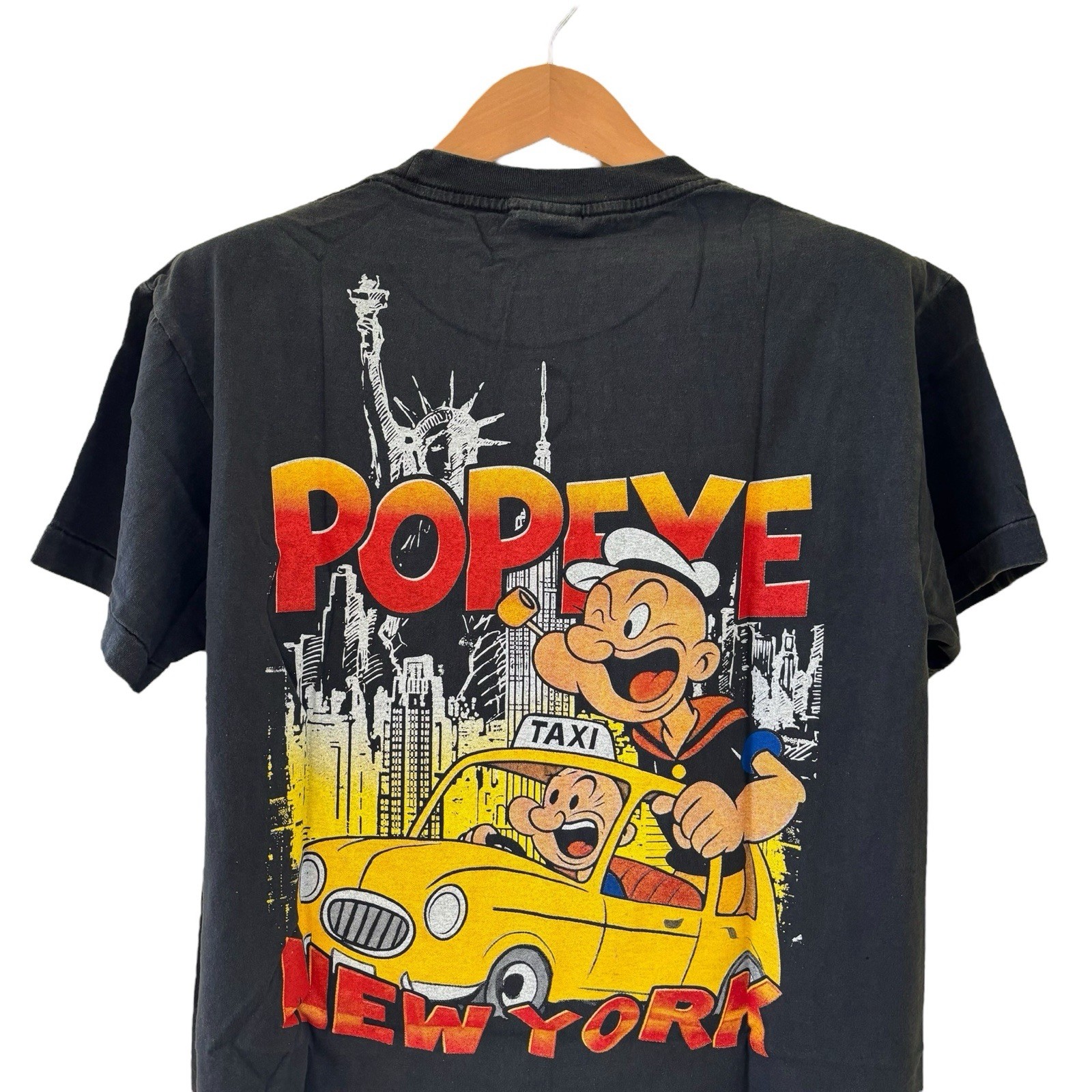 Vintage 1996 Popeye Taxi Service New York T-Shirt Changes Tag Large Reprint gallery