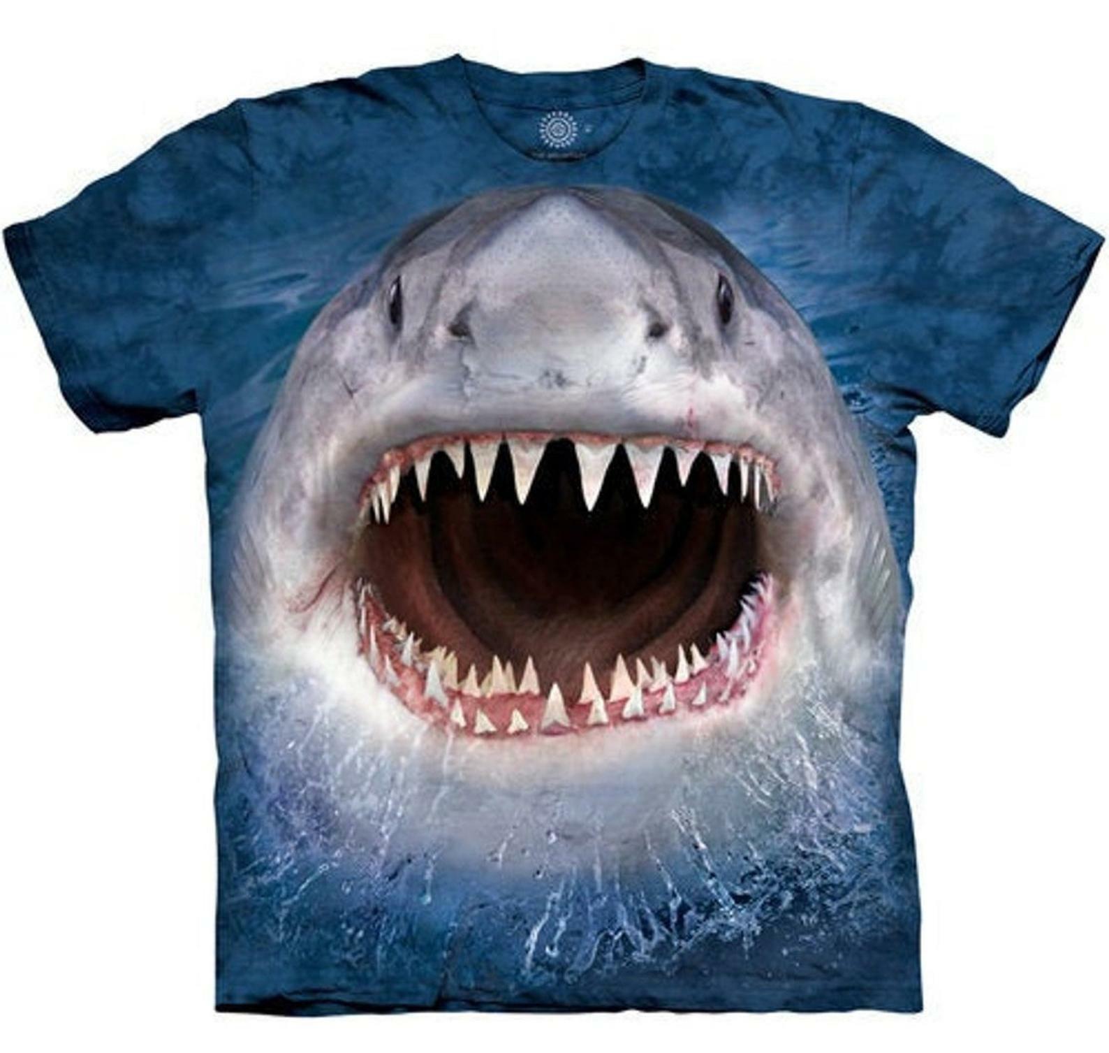 Wicked Nasty Shark Teeth Jaws Blue Aquatic Fish Tank The Mountain T-Shirt L-4X gallery