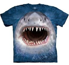 Wicked Nasty Shark Teeth Jaws Blue Aquatic Fish Tank The Mountain T-Shirt L-4X