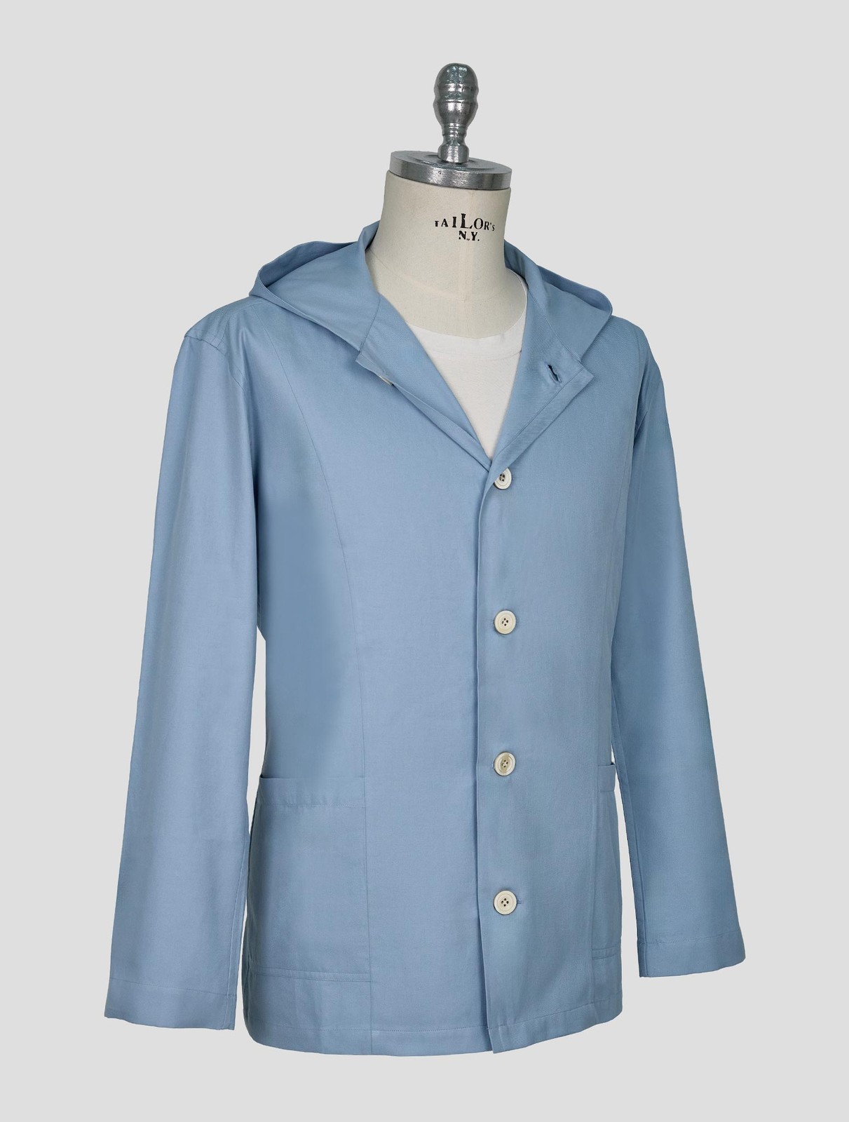 NEW KITON LIGHT BLUE COTTON OVERSHIRT LUCA EU 56 - US 46 - 2XL KME64 gallery