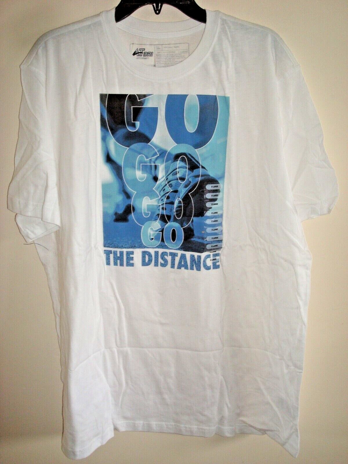 Mens T-Shirt White GO Go Go The Distance Size XL Wicking gallery