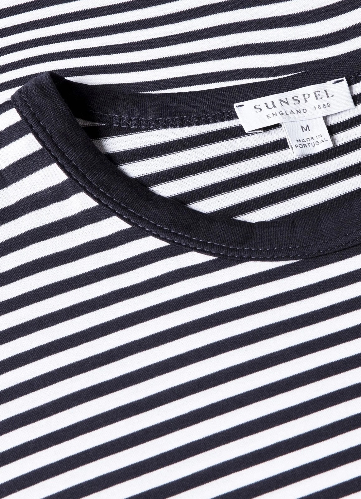 SUNSPEL Men’s Classic Short Sleeve Striped T-Shirt, Ivory/Navy, Size XL, XXL gallery