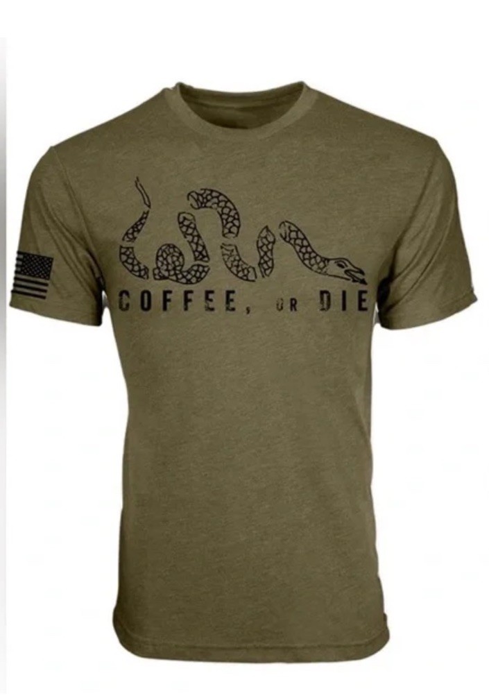 Black Rifle Coffee Company Coffee or Die T-Shirt Snake Military Green Size M gallery