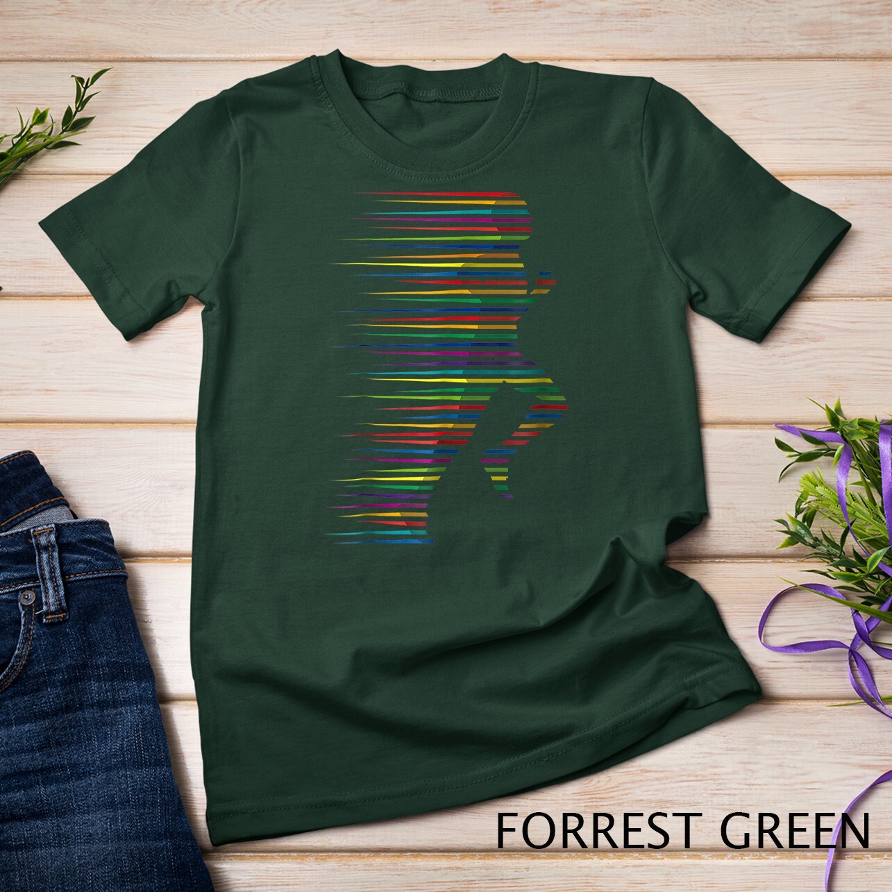 Running T-Shirt Jogging Gym Marathon Abstract Cool Art Tee Unisex T-shirt gallery