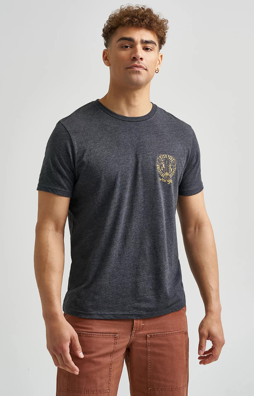 Mens Wrangler Born Free Graphic T-Shirt Short Sleeve M L XL 2XL 3XL Cotton Blend gallery