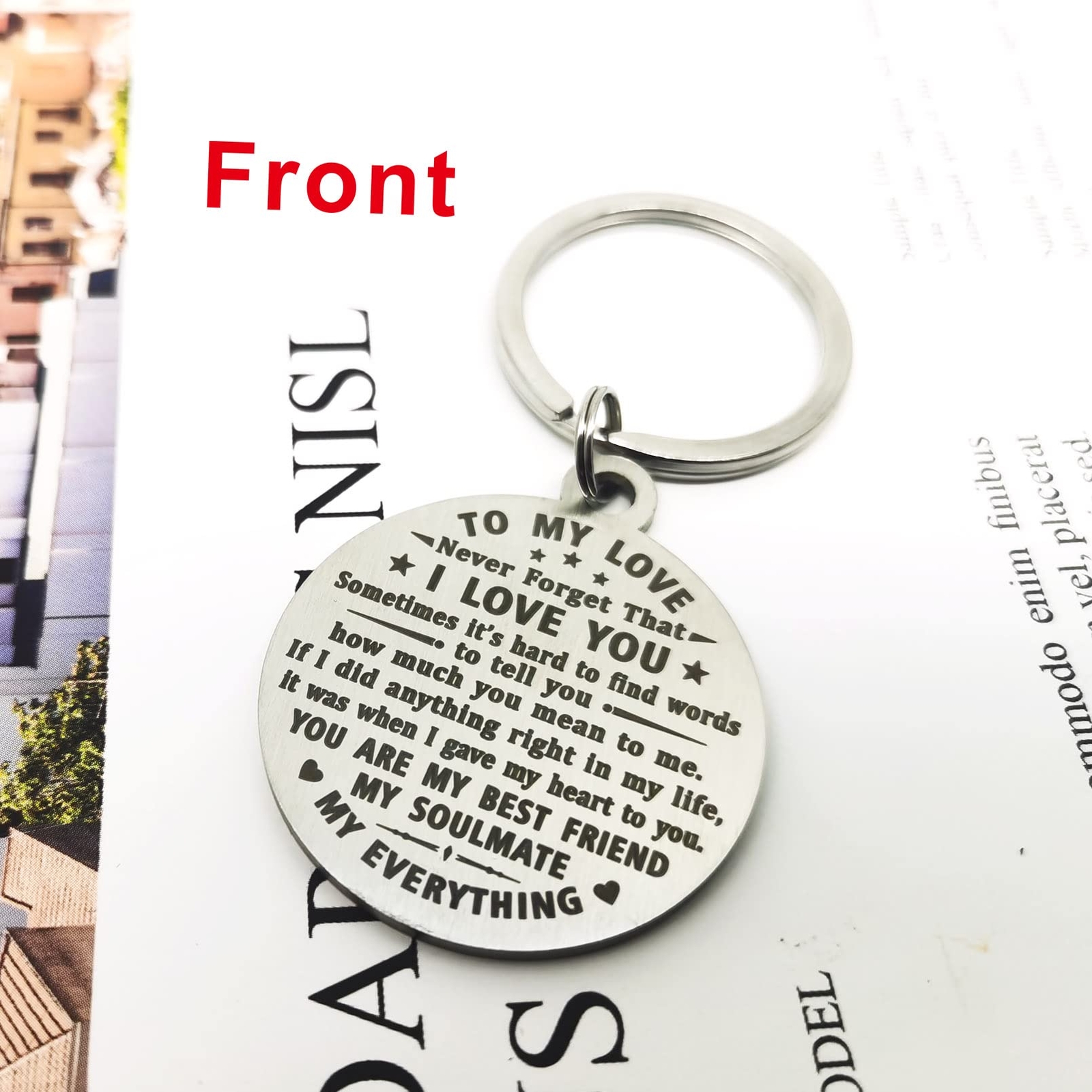 27th Anniversary Keychain Gifts Steel Engraved 27 Year Anniversary Decoration... gallery