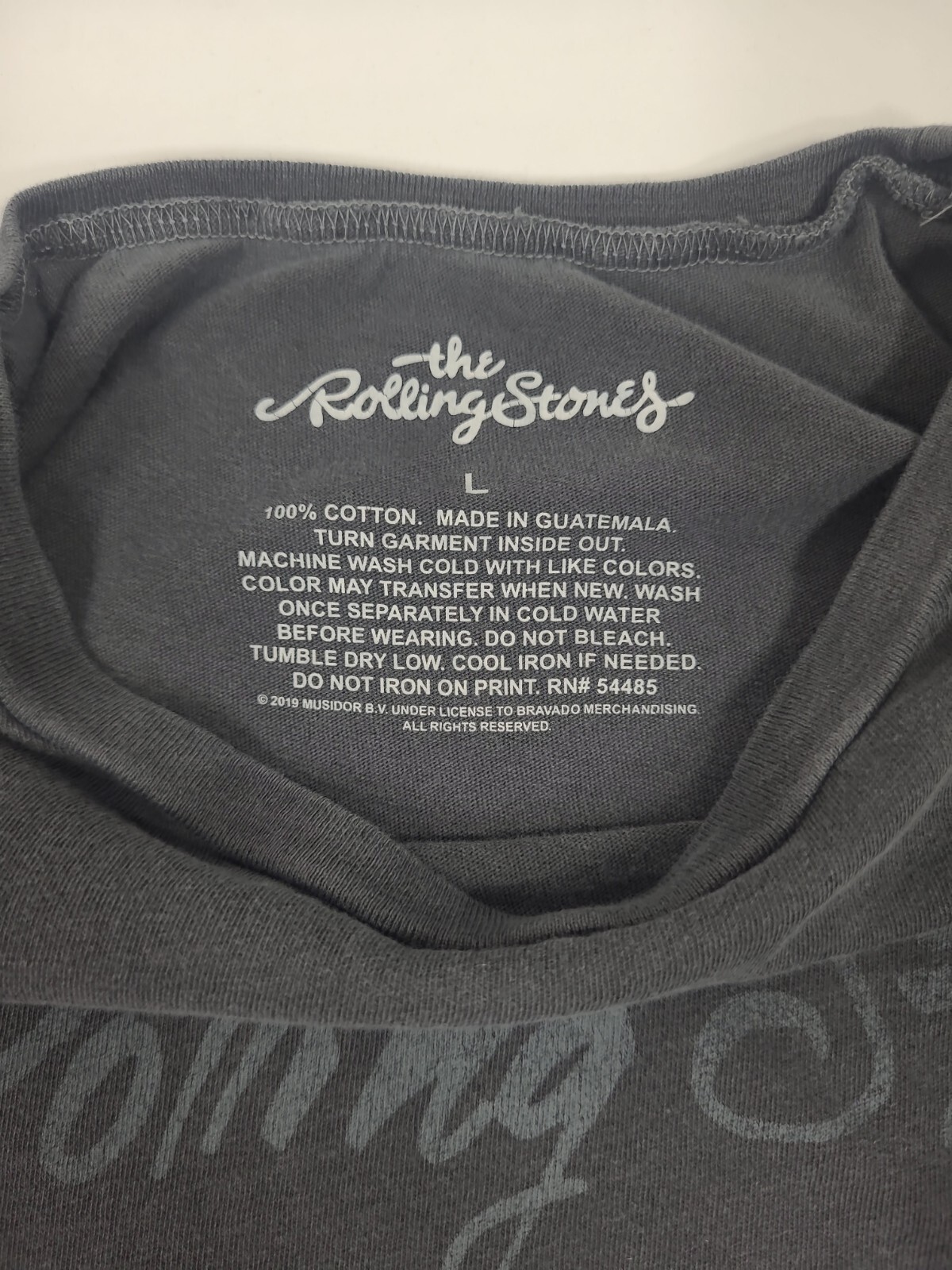 The Rolling Stones T-Shirt. Size Large. 2019 reprint. Long length. Faded Gray. gallery