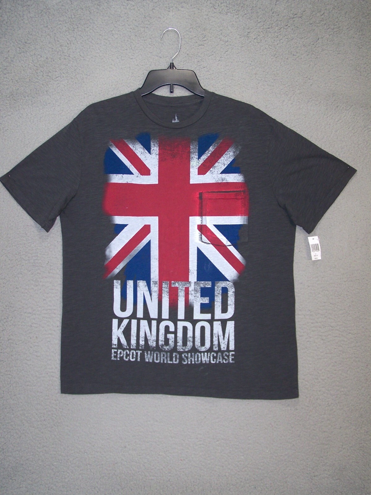 UK Union Jack Shirt Adult Medium Gray Graphic British Flag United Kingdom Mens gallery