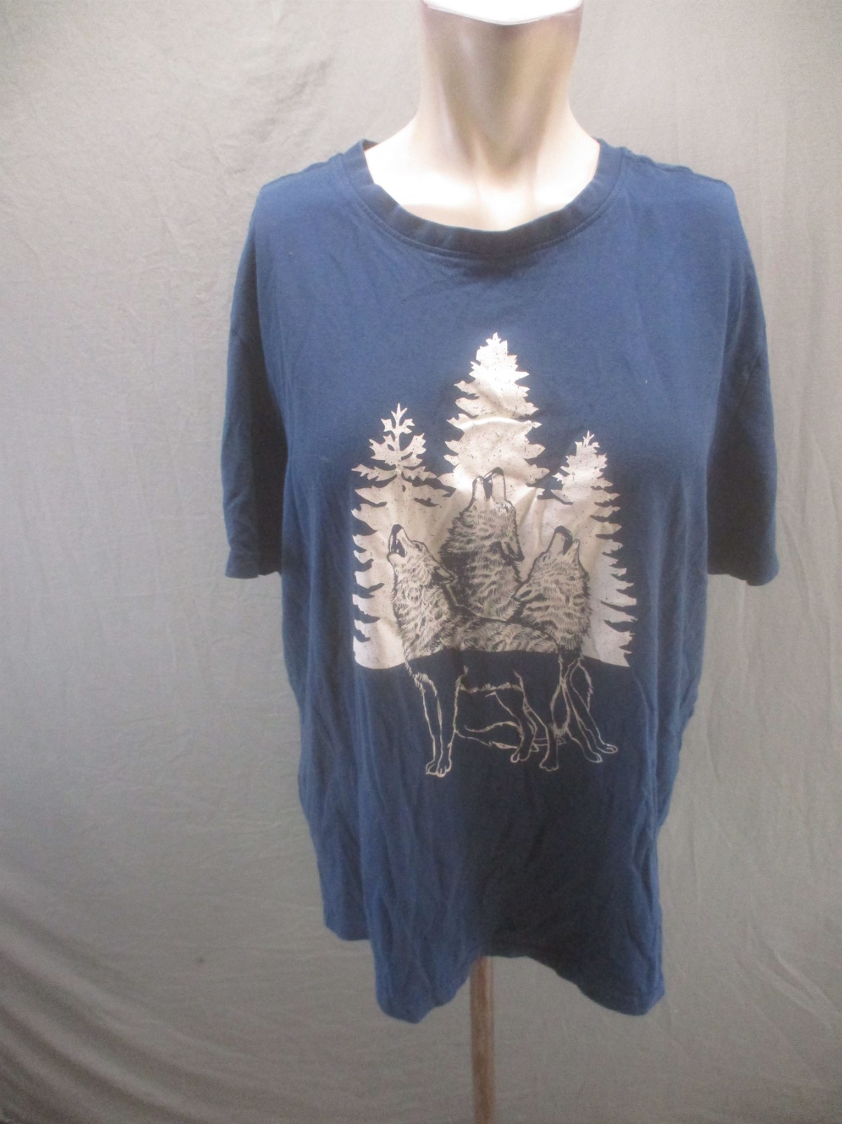 Dip Size L Mens Navy Blue Print 100% Organic Cotton Casual Comfy TShirt 864 gallery