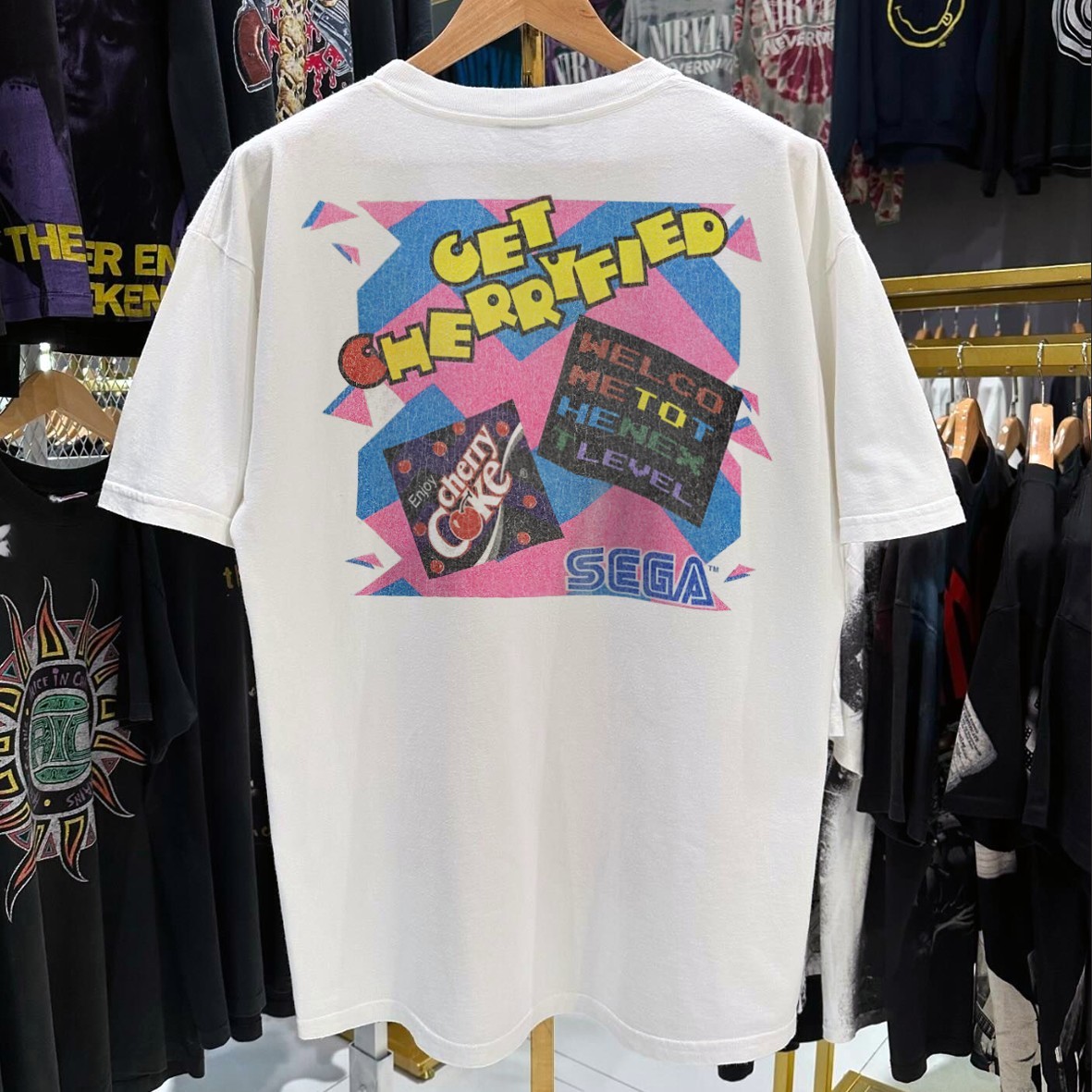 90s Get Cherryfied Cherry COKe X Sega Classic T-Shirt White M gallery