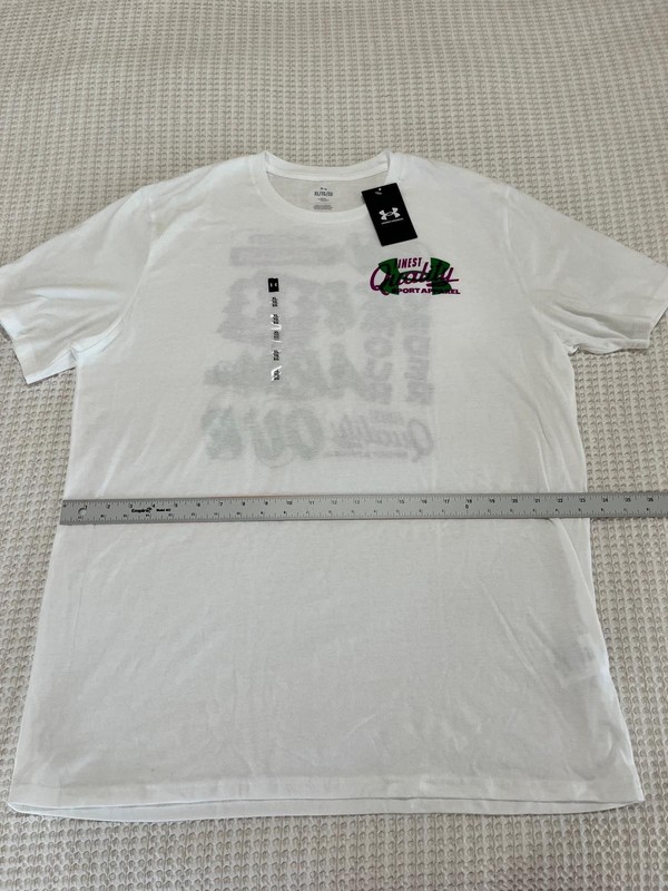 Under Armour Men's Extra Large XL Vintage Type T-Shirt White Loose NWT gallery