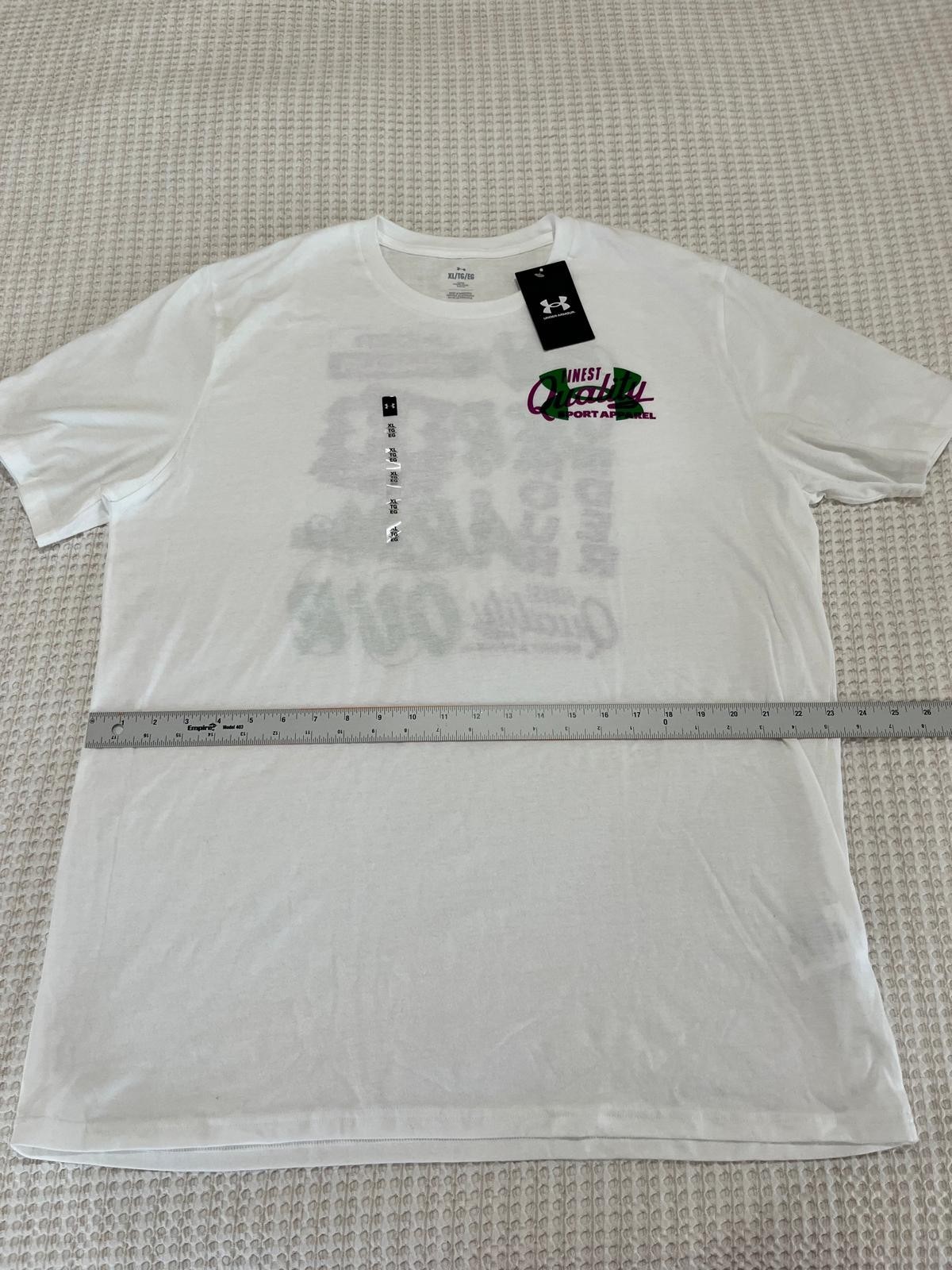 Under Armour Men's Extra Large XL Vintage Type T-Shirt White Loose NWT gallery