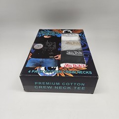 4 Pack VON DUTCH White Gray Black Cotton Crew Neck T-Shirt Set Men’s S M L XL
