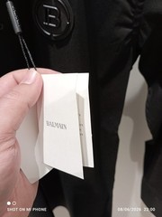balmain black shirt with front logo and printed written on the back