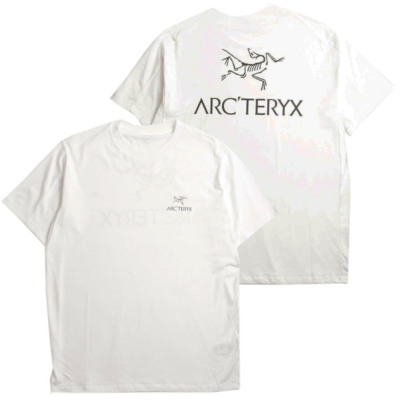 Arc’teryx Men Kragg SL Cotton Bird Word Shirt S/S Tee T-shirt -White Light/Black