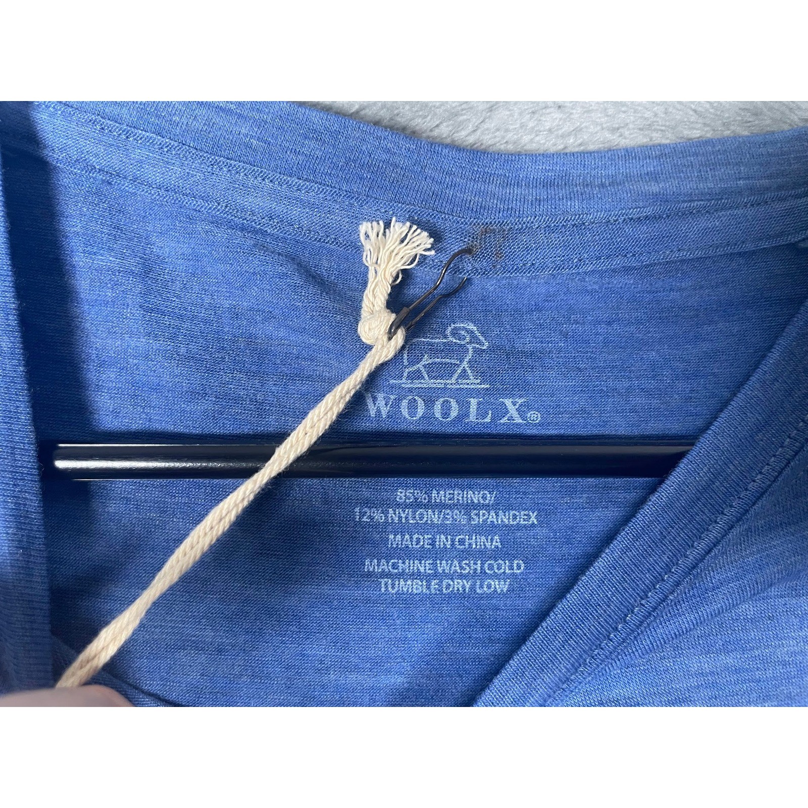 NWT Woolx Merino Wool Blend Blue Heather T-Shirt Mens Medium gallery