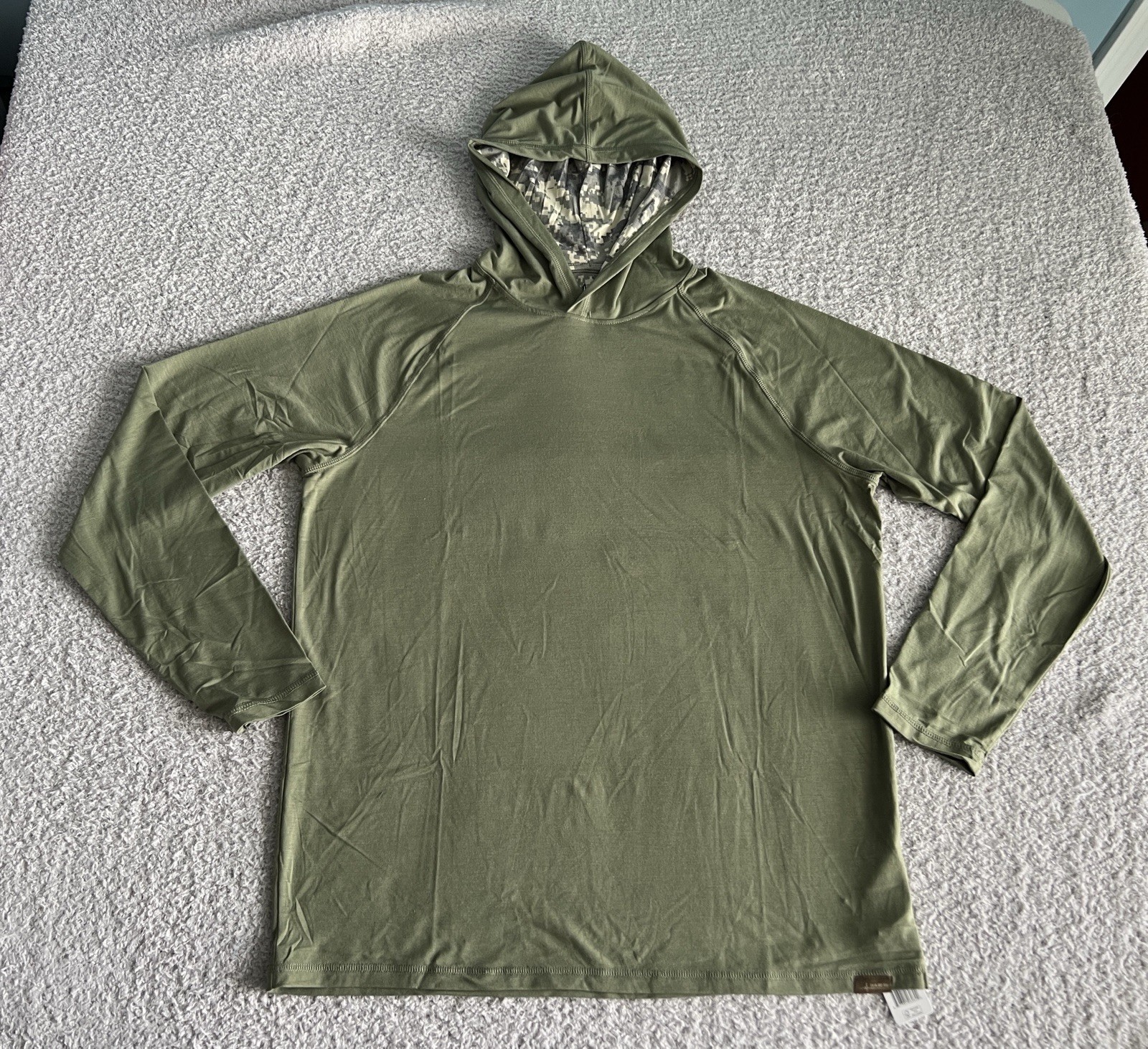 Habit Hooded Shirt Men’s Medium Green Hooded Performance Wicking Stretch Bamboo