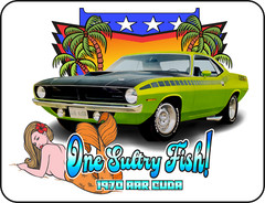 Cuda by Plymouth – “One Sultry Fish” 100% Cotton T-Shirt – Mopar/Plymouth/AAR
