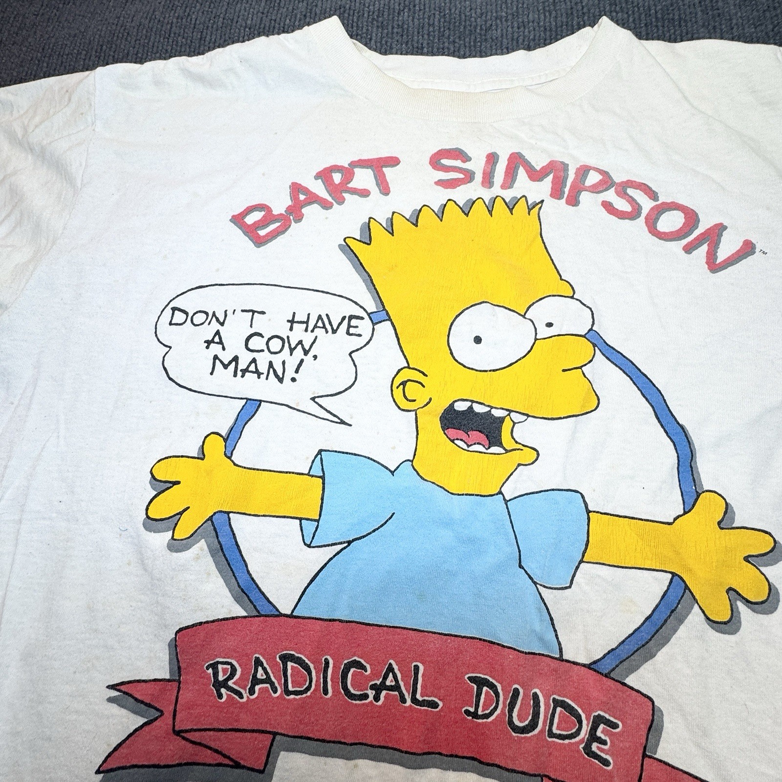Vintage Bart Simpson Shirt Men's XL Radical Dude Don't Have a Cow Single Stitch gallery