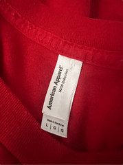 American Apparel Men’s Large Graphic T-Shirt Red Crew Neck Casual