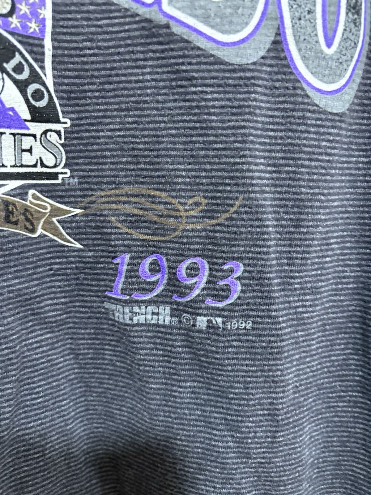 Vintage COLORADO ROCKIES T Shirt Logo Single Stitch MLB Baseball Mens L USA 90s gallery