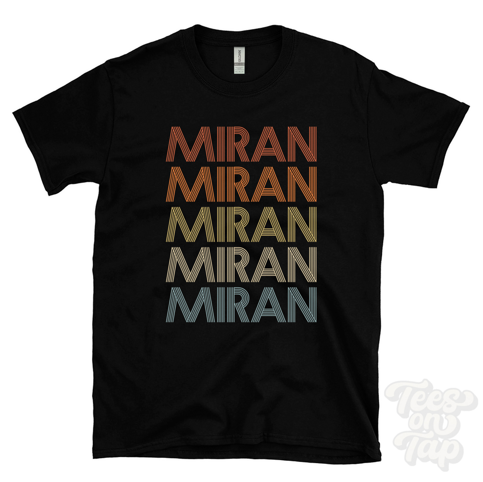 MIRAN REPEATED RETRO STYLE T-SHIRT mens & womens novelty cool name gift gallery