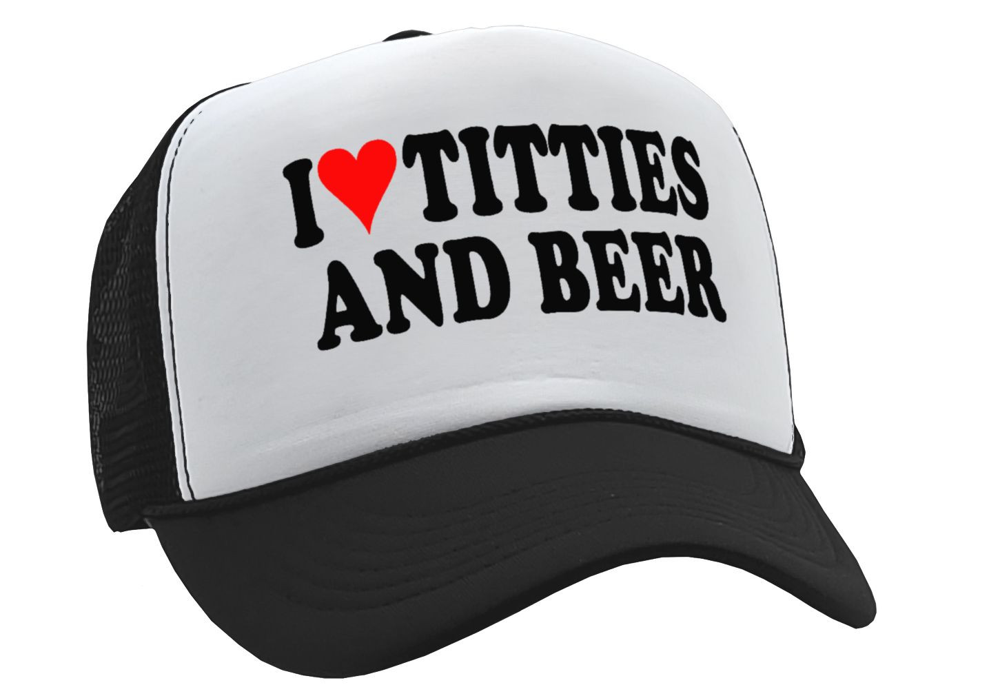 I HEART TITTIES AND BEER - LOVE FUNNY JOKE GAG - Unisex Adult Trucker Cap Hat gallery