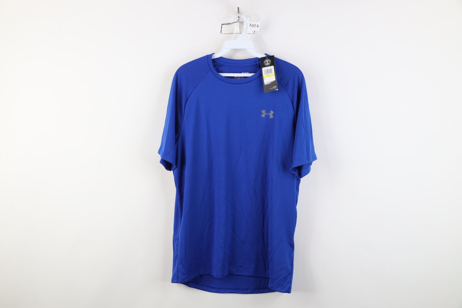 New Under Armour Mens Medium HeatGear Tech Running Jogging Gym T-Shirt Blue