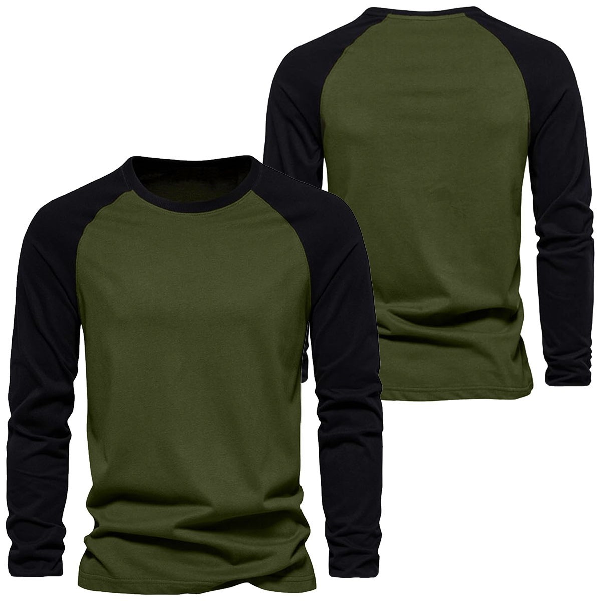 Mens Long Sleeve Raglan T-Shirt Baseball Team Teen Tee Fashion Crew Neck S-2X gallery