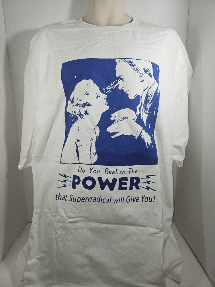 Superrradical will Give You Powers T-Shirt With Blue Logo Size XXXL ESP Magic
