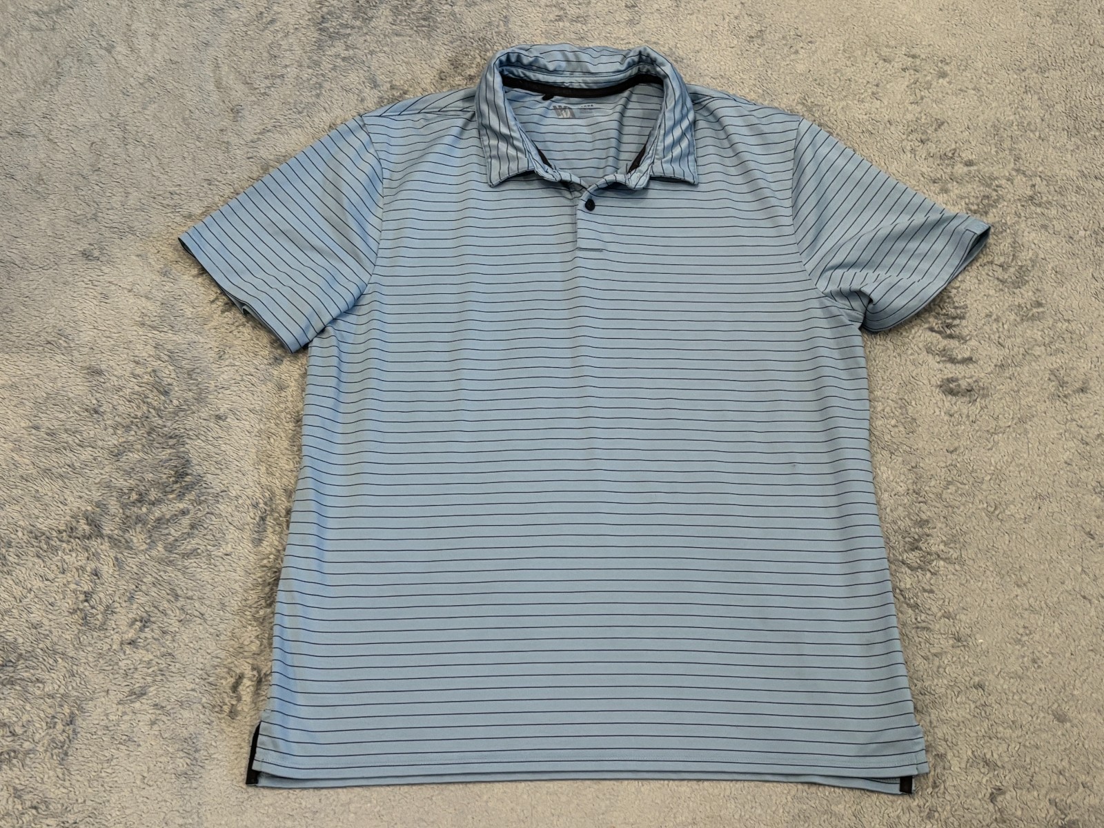 VRST Shirt Mens Large Blue Striped Short Sleeve Collared Neck Golf Stretch