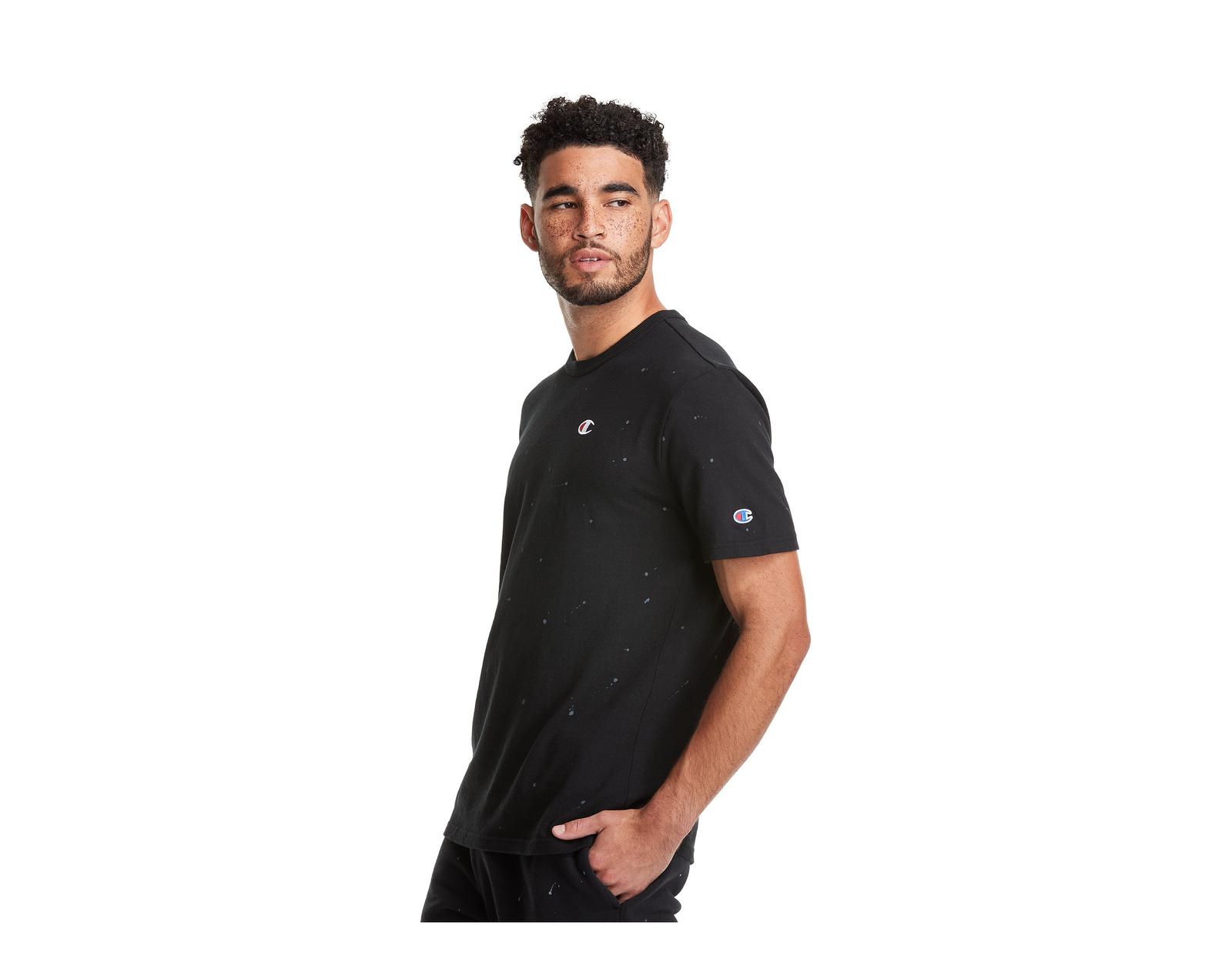 Champion C-Life Heritage Paint Splatter SS Black Tee T25969-549967-A82C gallery