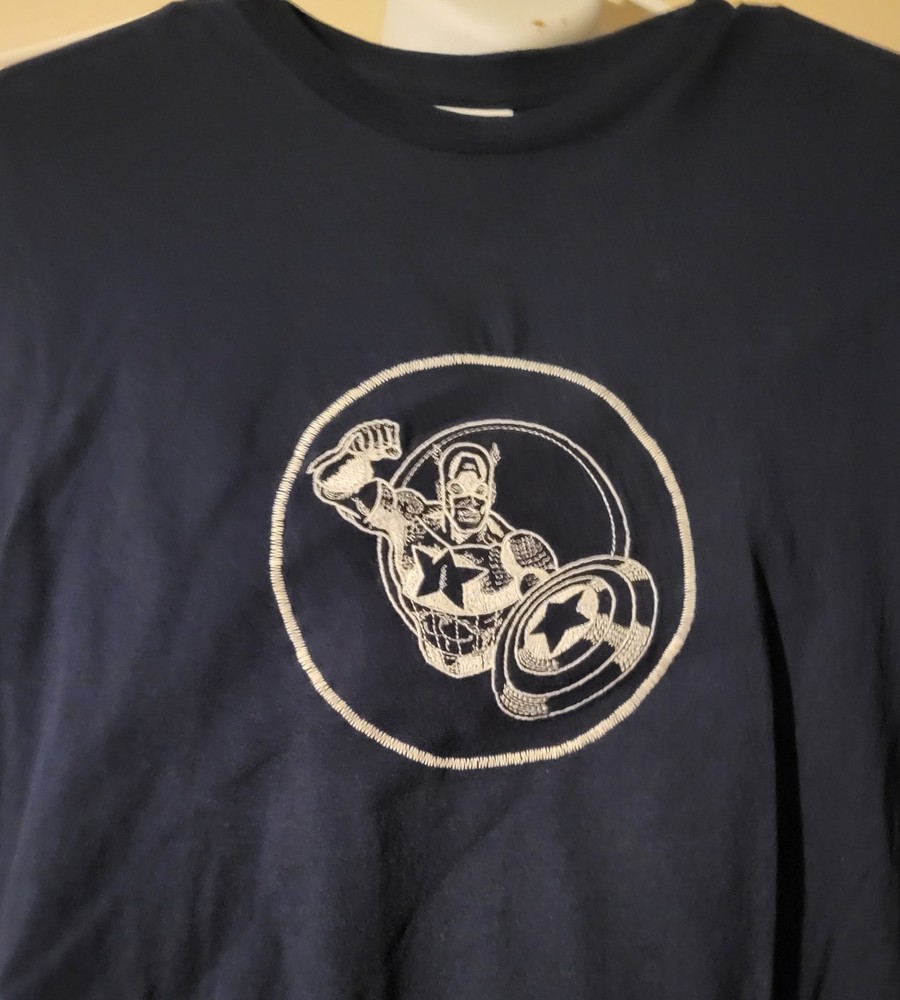 Marvel Comics T-Shirt Captain America Vintage Embroidered Small