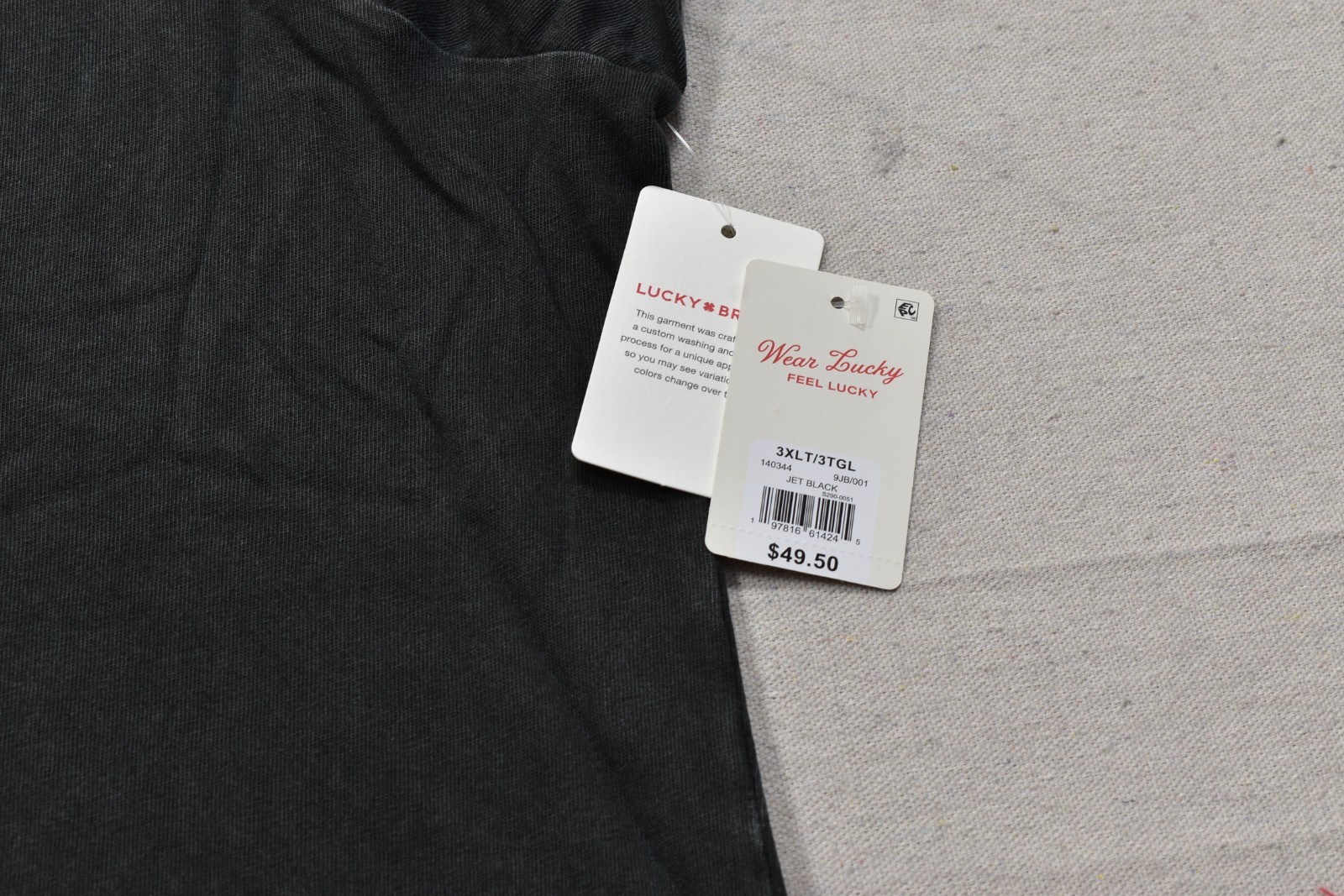 Lucky Brand Men's Fender Diamond Tee Short Sleeve Black Crew Neck Size 3XLT NEW gallery