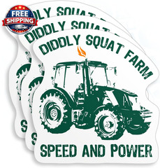 (3Pcs) Diddly Squat Farm Speed and Power Stickers Bumper Sticker Tractor Farming
