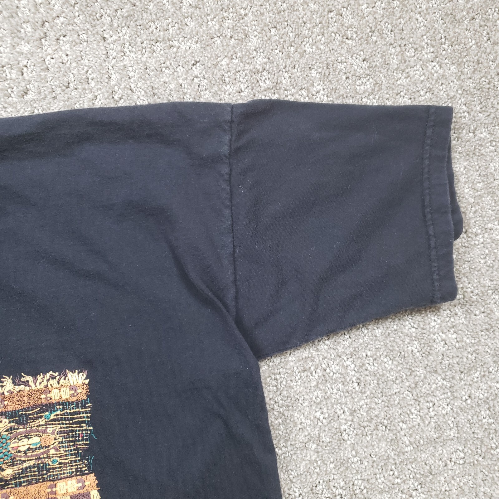 Tejido Pre Colombino Shirt Mens Large Black Cusco Machupicchu Peru Vintage gallery