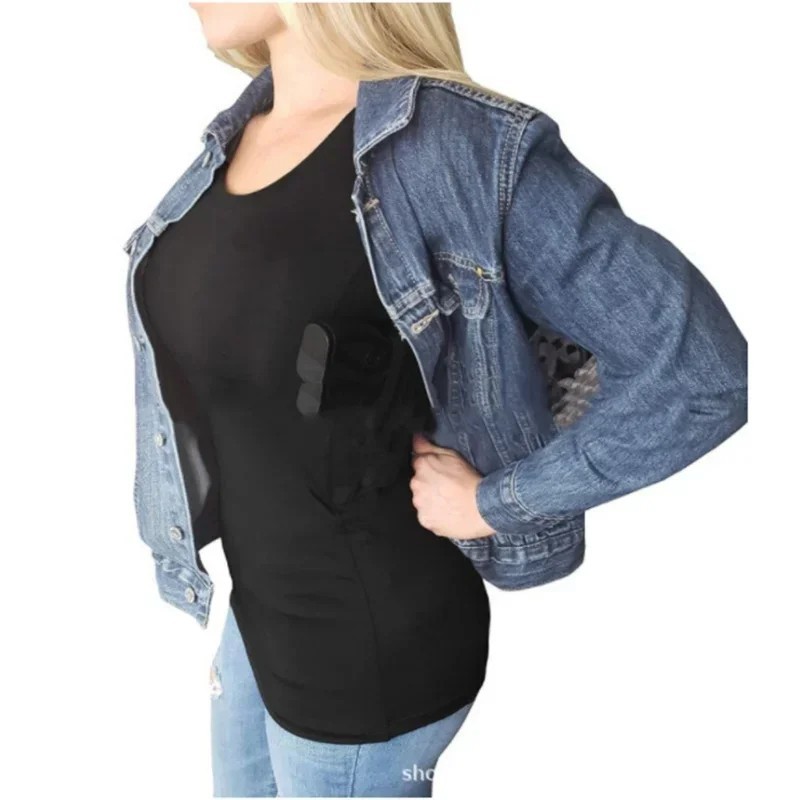 Concealment Clothes Men’S Crew Neck Undercover- Concealed Holster Carry Tops gallery