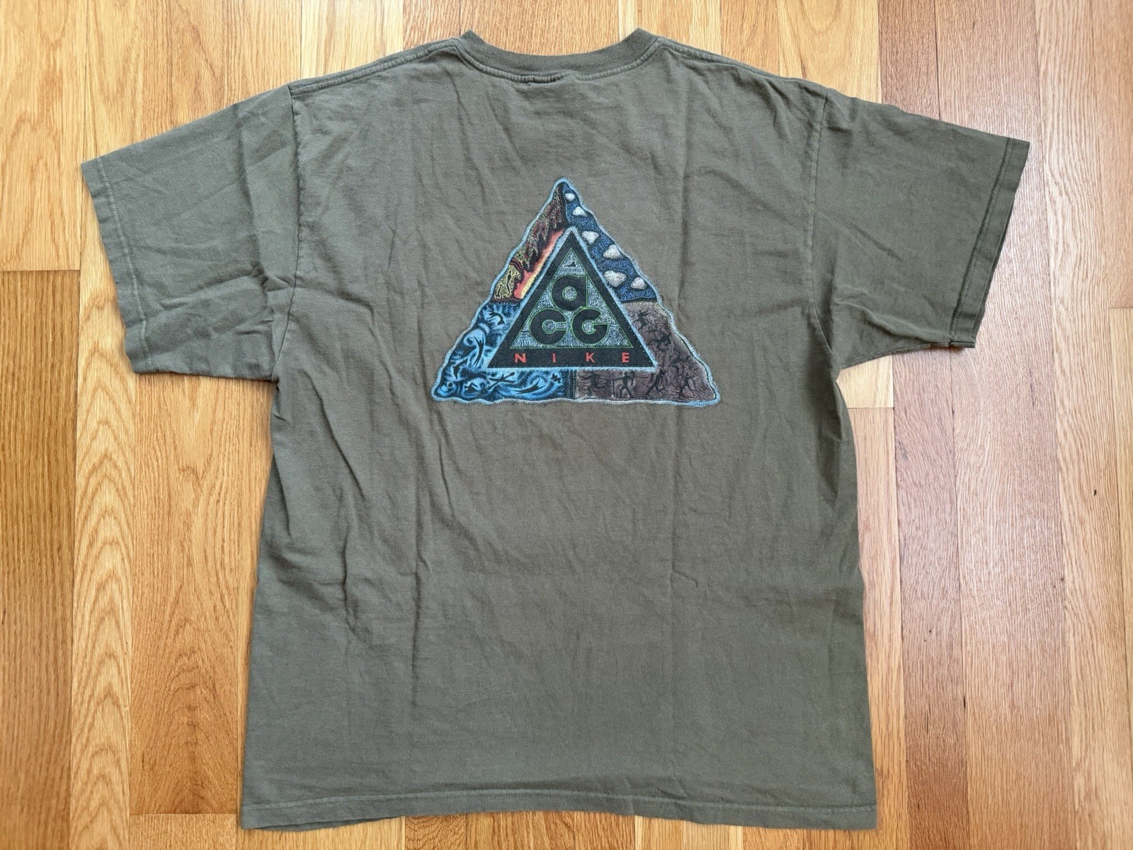 Vintage 90s Nike ACG All Conditions Gear Elements T-Shirt Double Sided Sz L Air gallery