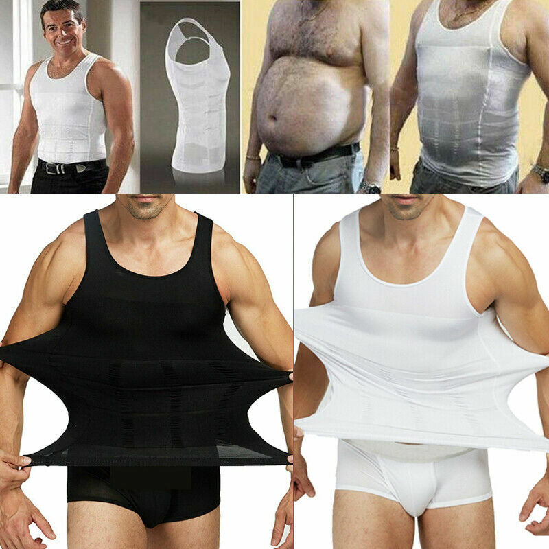 Men Slimmer Body Shaper Vest Abs Abdomen Compression Shirt Workout Tank Tops US gallery