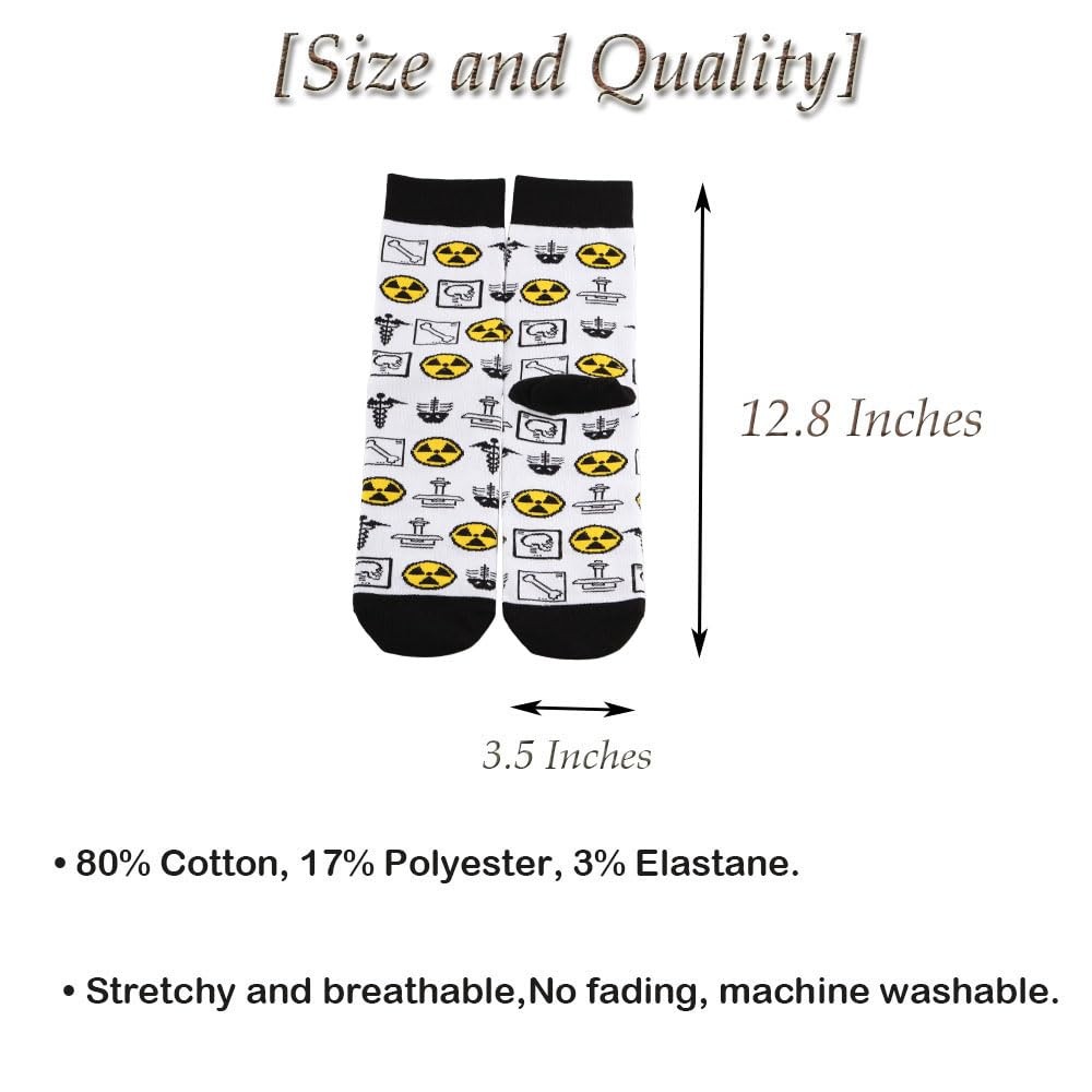 X-Ray Tech Socks 2 Pairs Radiographer Radiology Graduation Gift Cotton gallery