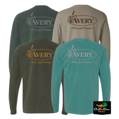 NEW AVERY OUTDOORS SIGNATURE FIRST AND FOREVER LOGO L/S LONG SLEEVE T-SHIRT TEE