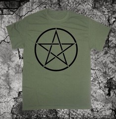 Pentacle Shirt Punk Occult Gothic Baphomet Satanic Skull Pentagram Grunge Witch